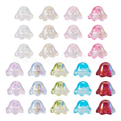 90шт 9 цвета гальванические прозрачные стеклянные бусины&nbsp;EGLA-TA0013-26