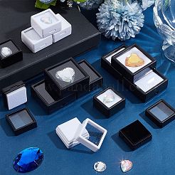 30 шт. 6 стиля квадратных коробок для хранения россыпью алмазов из АБС-пластика и акрила&nbsp;CON-WR0001-09