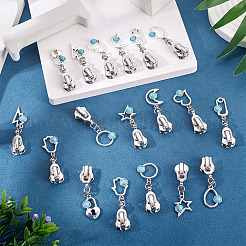 18 шт. 9 стиля сменные ползунки из сплава смолы&nbsp;HJEW-TAC0099