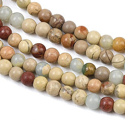 Натуральные бусины из аква терра яшмы&nbsp;G-E444-14B-3mm