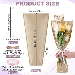 Подарочные пакеты из пластиковой бумаги opp для одного цветка&nbsp;DIY-GA0009-03
