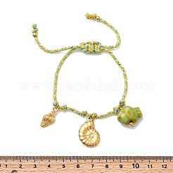 Браслеты с подвесками в форме ракушки из нержавеющей стали 304 BJEW-K237-19G