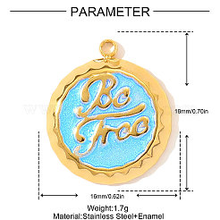 Подвески из нержавеющей стали 304 с эмалью&nbsp;STAS-OY002-81G