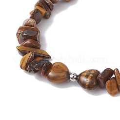 Эластичные браслеты из натурального тигрового глаза для женщин&nbsp;BJEW-JB12304-01