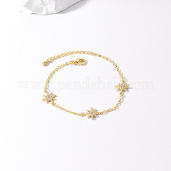 Браслеты из латунных звеньев в виде снежинок FY7491-1