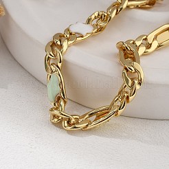 Браслеты из латунных эмалевых звеньев для женщин BJEW-B125-06G