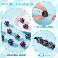 12 шт. 6-х цветные бусины из полимерной глины ручной работы со стразами CLAY-PH0002-08