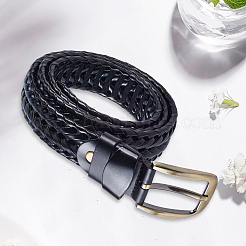 1 плетеный мужской ремень из коровьей кожи&nbsp;AJEW-CL0002-14B