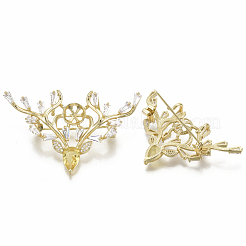 Латунь микро проложить кубического циркония фурнитуры брошки KK-R136-007-NF