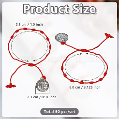 50шт нейлоновые браслеты&nbsp;BJEW-GO00003