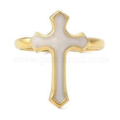 Ионное покрытие(ip) 304 нержавеющая сталь эмаль открытые манжеты кольца для женщин RJEW-F166-54G-01