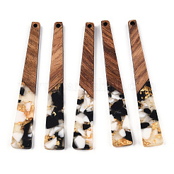 Большие подвески из прозрачной смолы и орехового дерева&nbsp;LS-RESI-TAC0017-46-D04