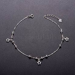 925 браслет на ногу из стерлингового серебра с родиевым покрытием JA23A