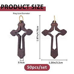 50шт крестовые деревянные подвески&nbsp;PALLOY-FH00175