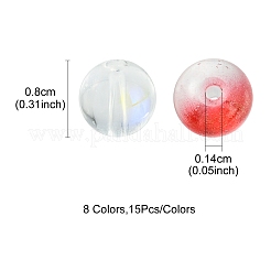 120шт 8 цвета стеклянные бусины&nbsp;GLAA-FS0001-42