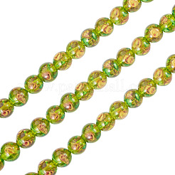 1 нить бусины ручной работы из песочного золота в технике лэмпворк&nbsp;LAMP-TA0002-09E