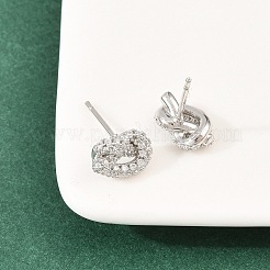 Серьги-гвоздики из латуни с микропаве из кубических цирконий&nbsp;EJEW-C174-01P-06