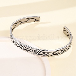 Ретро-браслеты-манжеты из хирургической нержавеющей стали 316&nbsp;BJEW-C142-11A-AS