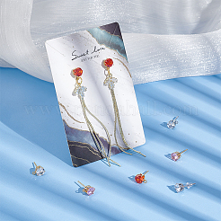 12 пара двухцветных латунных сережек-гвоздиков с кубическим цирконием KK-UN0001-82