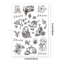 ПВХ-штампы на тему четырех времен года DIY-WH0582-0023