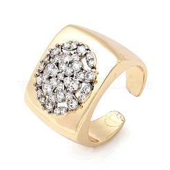 Латунные кольца из манжеты с прозрачным цирконием RJEW-H262-05G