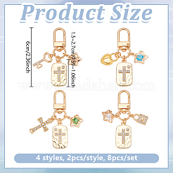 8 шт. 4 стиля подвески из сплава со стразами&nbsp;HJEW-NB00323