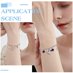 15шт. Набор браслетов-цепочек-скрепок из нержавеющей стали 304&nbsp;BJEW-SC0001-23