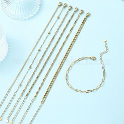 7 шт. набор из цепей-браслетов из нержавеющей стали 304&nbsp;BJEW-JB12915