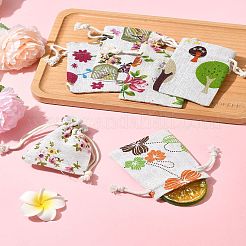 24 шт. 6-цветные мешочки из мешковины с цветочным принтом и животными ABAG-FS0001-13