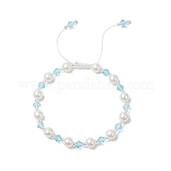 2шт 2 цвета АБС пластик имитация жемчуга круглые бусины браслеты для женщин BJEW-JB11632