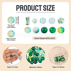 80 г прозрачных стеклянных бусин&nbsp;DGLA-TA0001-47B