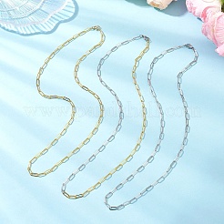 3 шт. 3-х цветные 4-миллиметровые латунные цепочки-скрепки для женщин и мужчин NJEW-JN05569