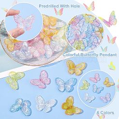 60 шт. 6-х цветные гальванические акриловые подвески PACR-NB0001-06