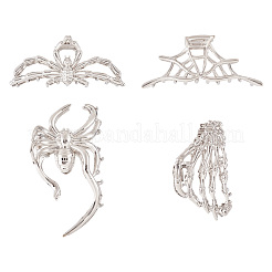 4 шт. 4 стильные заколки-коготки из сплава для волос на Хэллоуин для женщин и девочек&nbsp;AJEW-TA0001-90