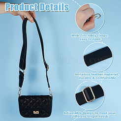 Регулируемые ремни для сумок из искусственной кожи с застежками из цинкового сплава&nbsp;FIND-WH0126-837A