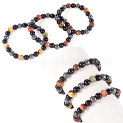 8 мм круглые бусины из натурального тигрового глаза BJEW-TA0001-20