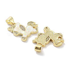 Латунные микропаве прозрачные подвески с фианитом&nbsp;KK-L213-031G