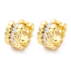 Латунные серьги-кольца из прозрачного кубического циркония EJEW-H158-14G