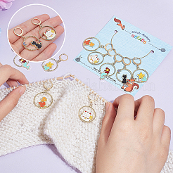 Подвесные маркеры петель с замком из сплава эмали HJEW-PH01891