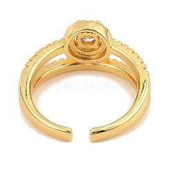 Манжеты из латуни с микро паве кубический цирконий для женщин RJEW-S392-21G