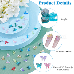 240шт 12 цвета светящихся кабошонов из смолы MRMJ-HY0001-24