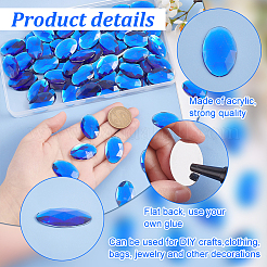 100 шт. акриловые кабошоны со стразами и плоской спинкой OACR-OC0001-19B