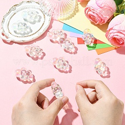 10шт УФ-покрытие прозрачные радужные переливающиеся акриловые бусины&nbsp;PACR-YW0001-45