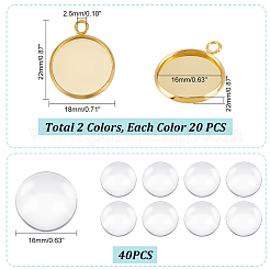 40 шт. подвеска-кабошон из нержавеющей стали 304 двух цветов STAS-UN0053-66