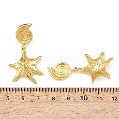 Серьги-гвоздики из латуни с подвесками на морскую тематику&nbsp;EJEW-F400-04D-G