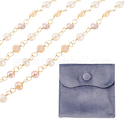 Цепочки из бисера из культивированного пресноводного жемчуга ручной работы&nbsp;AJEW-TA0001-94