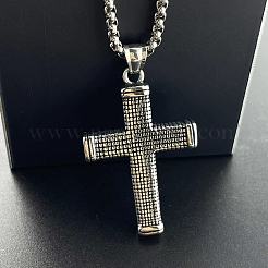 Стильные ожерелья с подвеской-крестом из нержавеющей стали 304 для мужчин GA9172