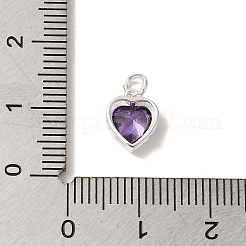 925 подвеска в форме сердца из стерлингового серебра с кубическим цирконием и соединительными кольцами FIND-U013-10S-06