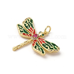 Латунь микропаве фианиты с подвесками из эмали KK-Q098-12G