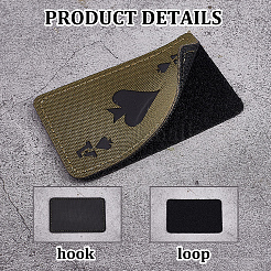 4шт. игральная карта туз пик светоотражающие нейлоновые и полиэстеровые липучки&nbsp;AJEW-GA0009-03A